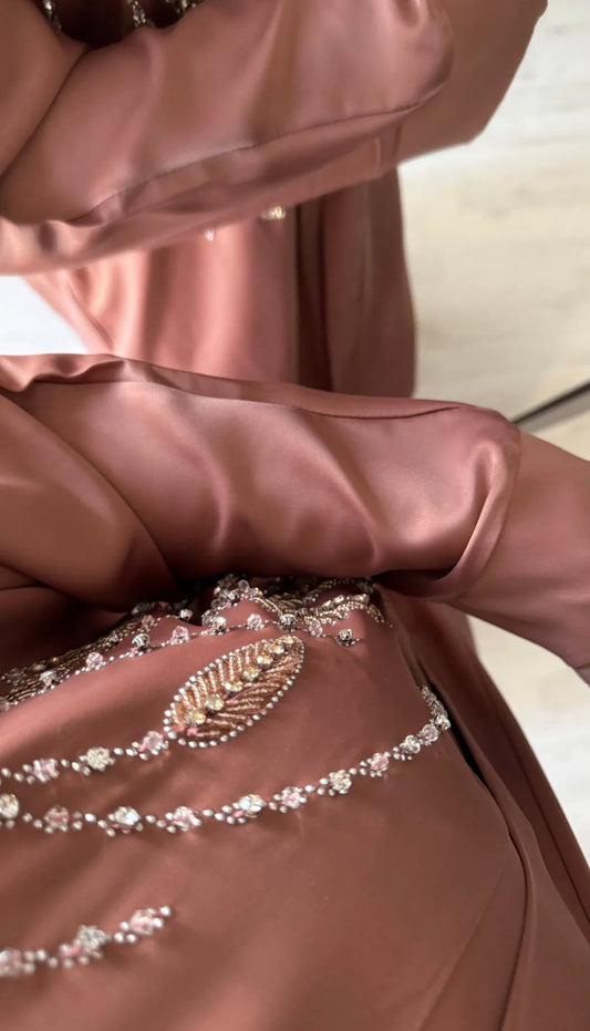 Farida glam abaya pink