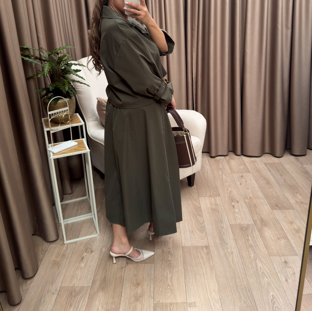 Trenchcoat set kaki