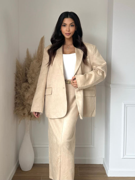 Blazer fluwie crème