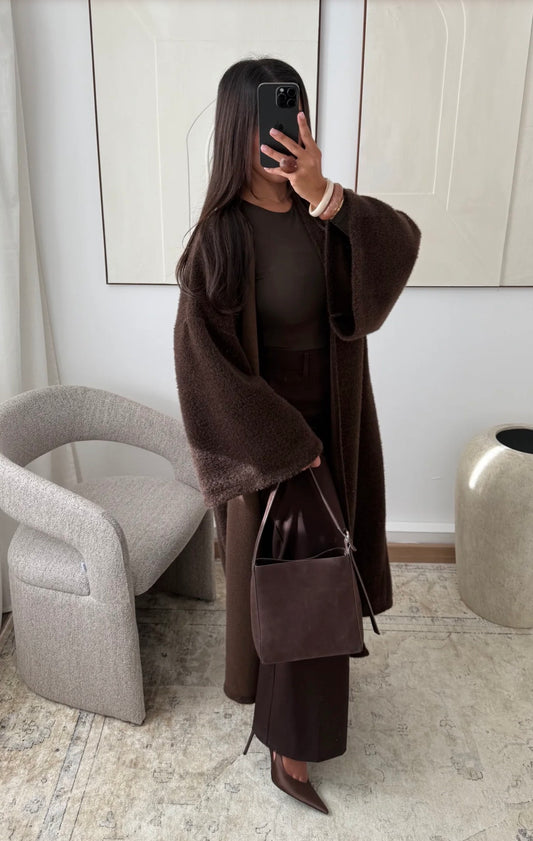 Merve coat darkbrown