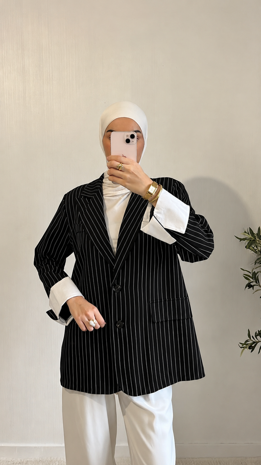 Loca blazer oversized black/white