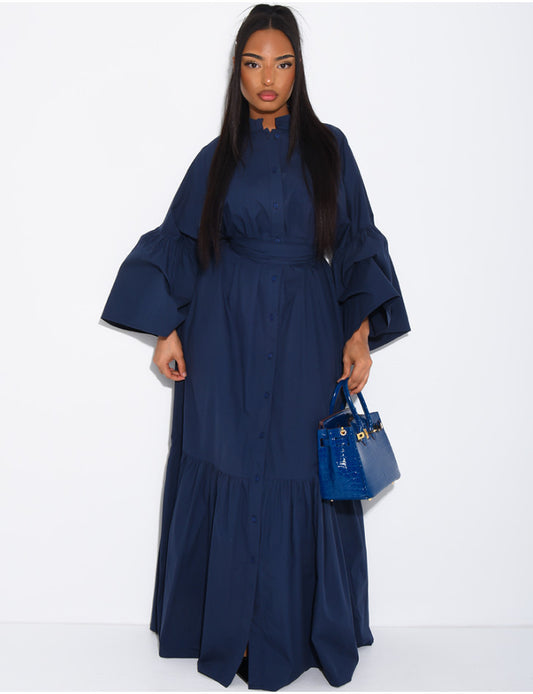 Jean blouse-dress navy