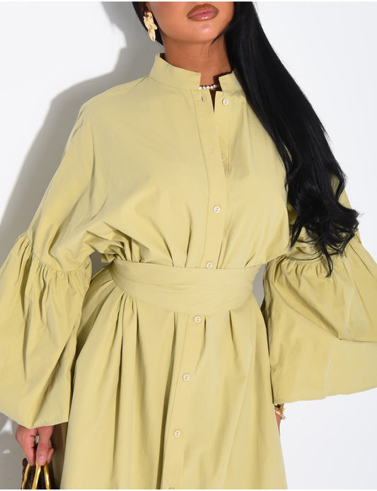 Jean blouse-dress avocado