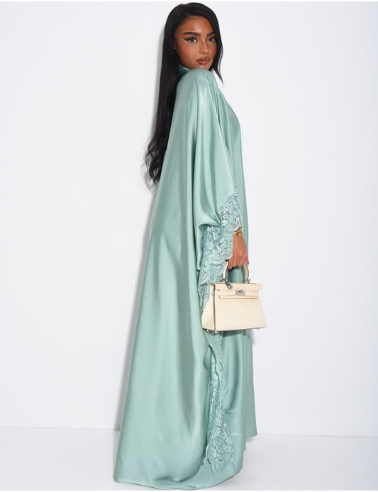 Kimono mint  fluïde en satijn.