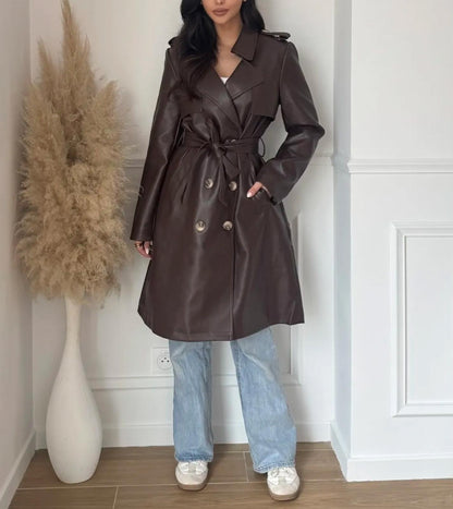 Imane faux Leather coffee