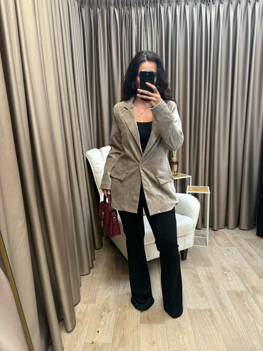 Tourya velvet colbert taupe