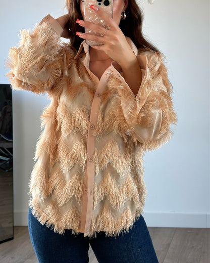 Fluffy blouse top