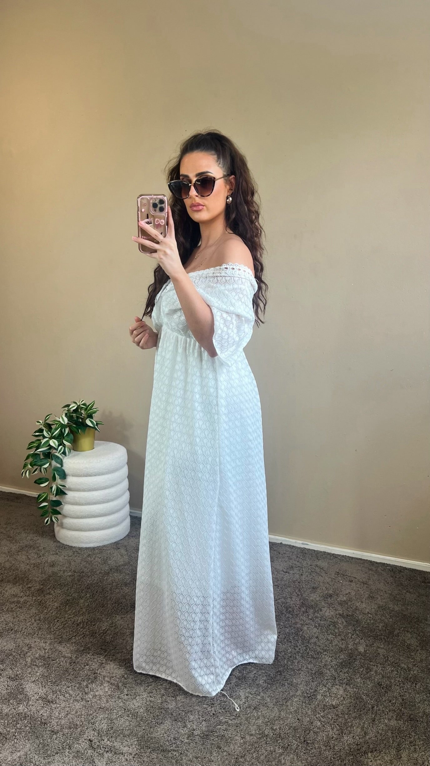 Winnie White dress long