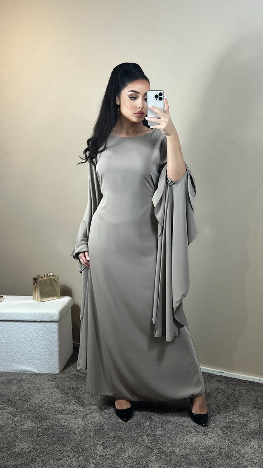 Aisha dress maxi taupe