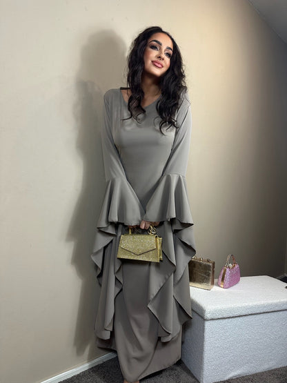 Aisha dress maxi taupe