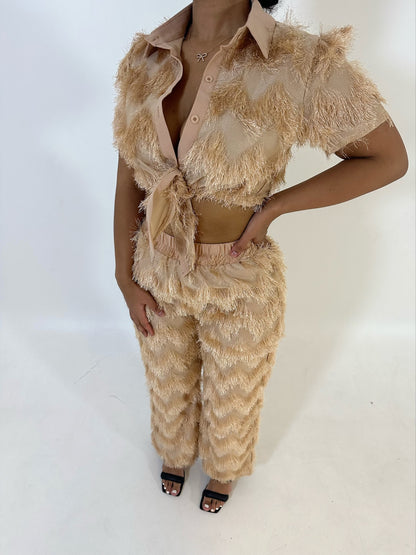 Fluffy two-piece gold