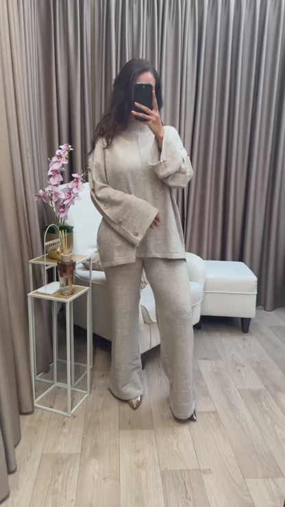 Poppy Cappucino “with gold buttons”