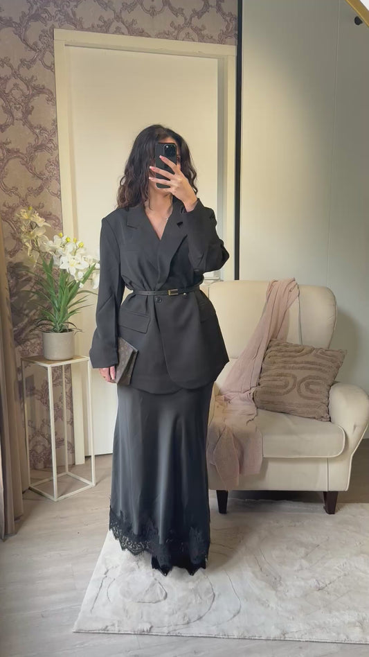 Satin skirt black